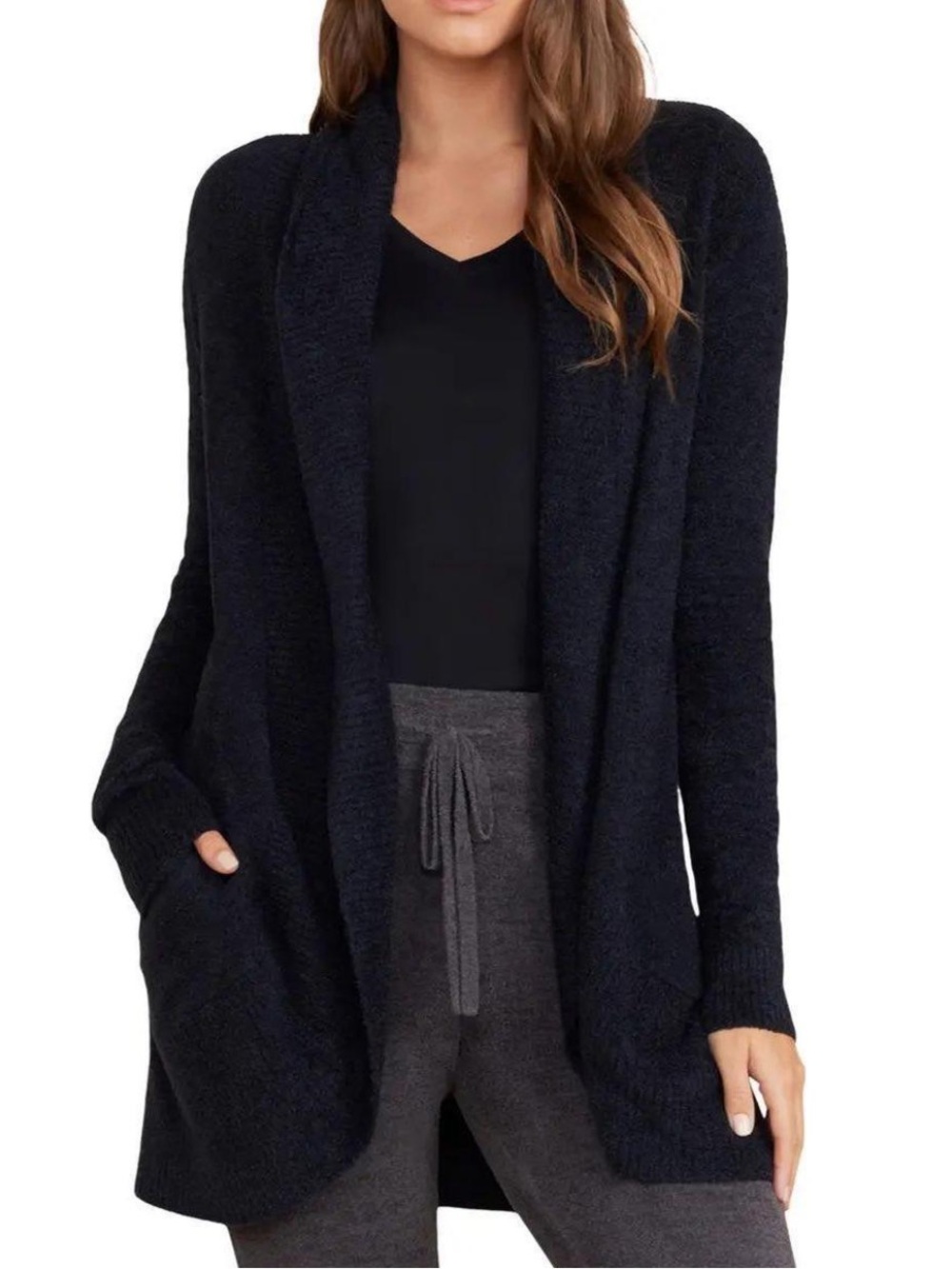 Barefoot Dreams‎ Cozychic Light Cardigan Sweater
Navy
Size M
EUC